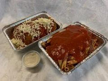 Load image into Gallery viewer, CHICKEN PARMESAN WITH PENNE PASTA IN TOMATO SAUCE
